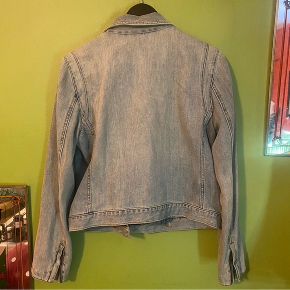 Gap stonewash denim motorcycle jacket - Picture 7 of 14